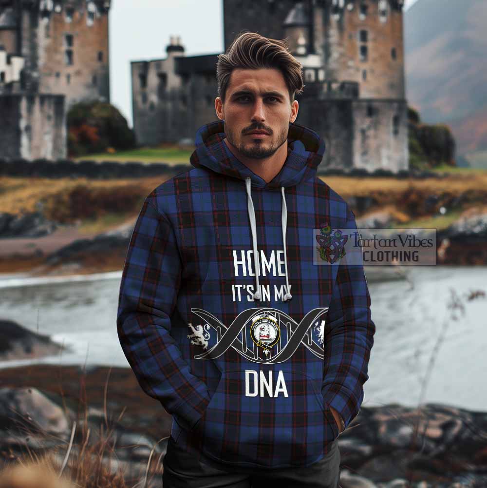 Tartan Vibes Clothing Home (Hume) Tartan Cotton Hoodie with Family Crest DNA In Me Style