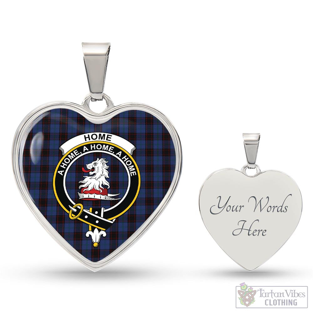 Tartan Vibes Clothing Home (Hume) Tartan Heart Necklace with Family Crest