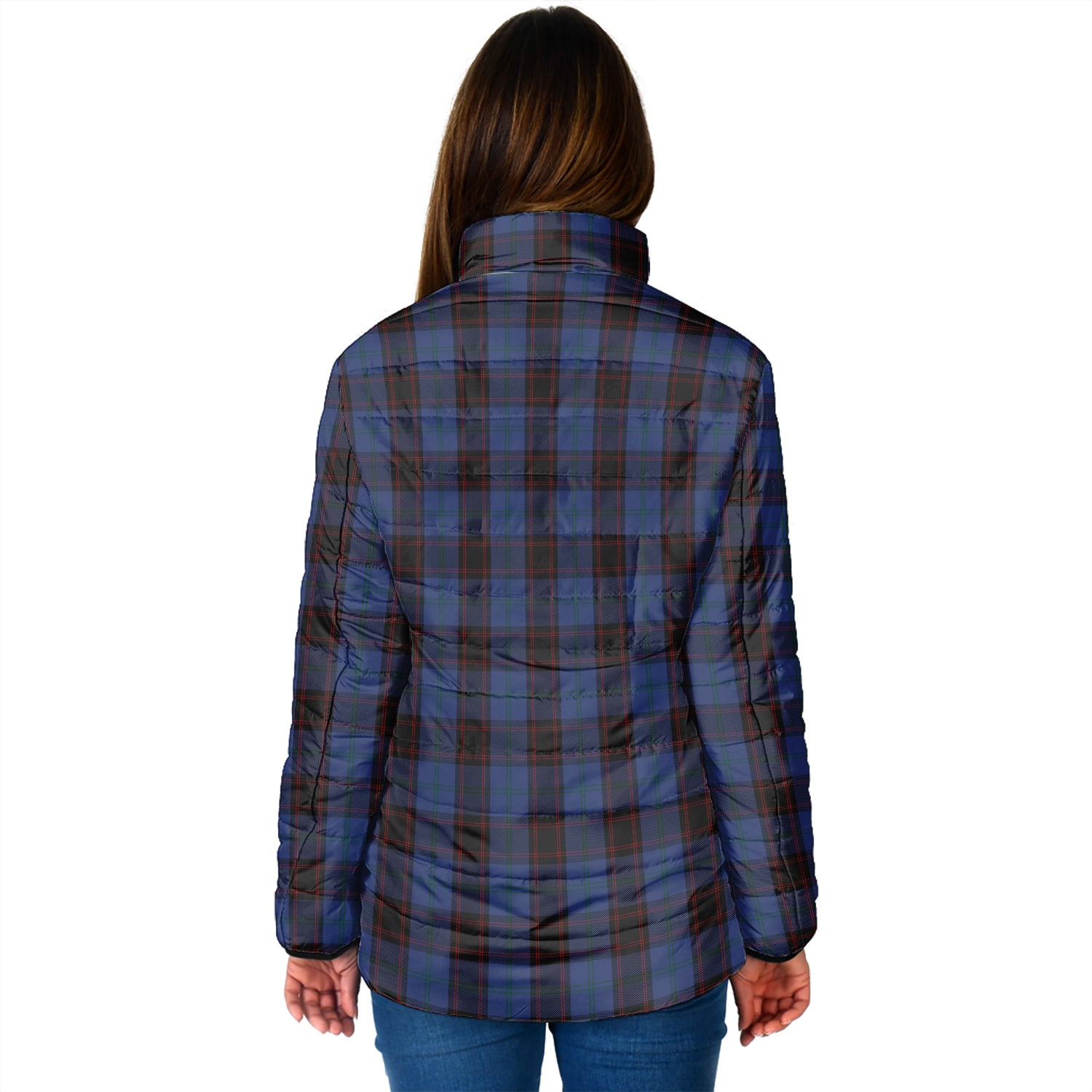 Home (Hume) Tartan Padded Jacket with Family Crest - Tartanvibesclothing