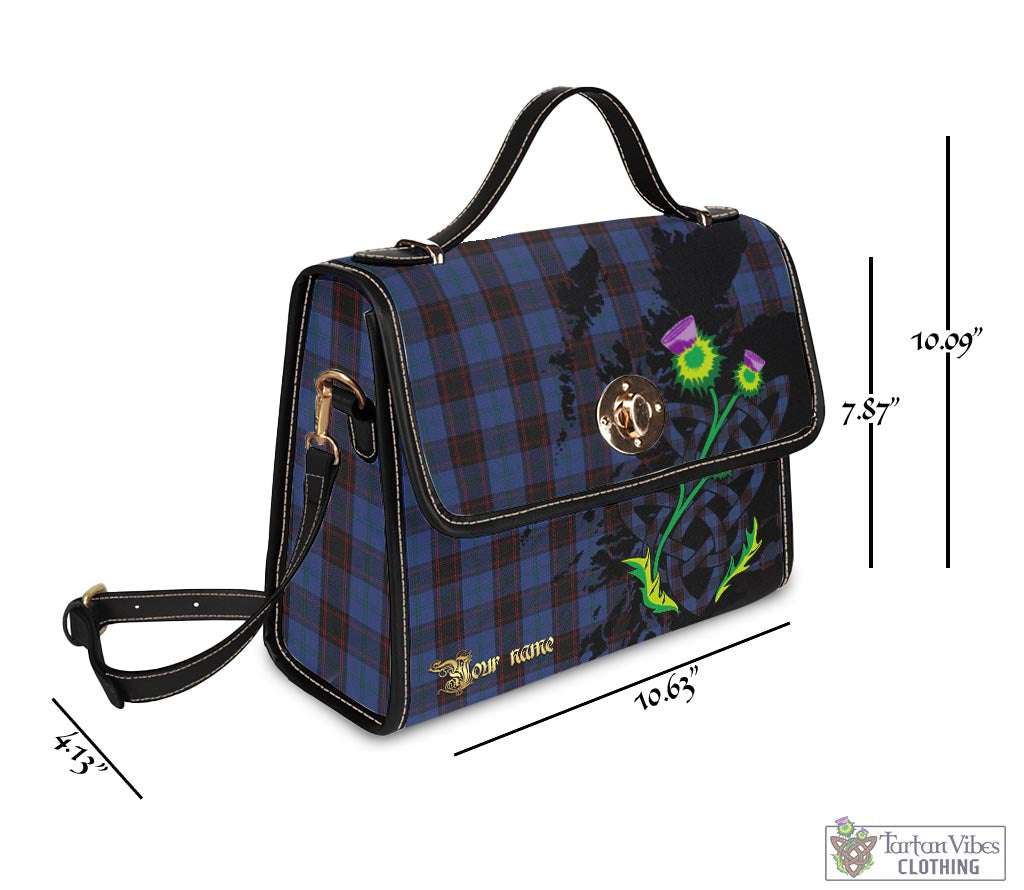 Tartan Vibes Clothing Home (Hume) Tartan Waterproof Canvas Bag with Scotland Map and Thistle Celtic Accents