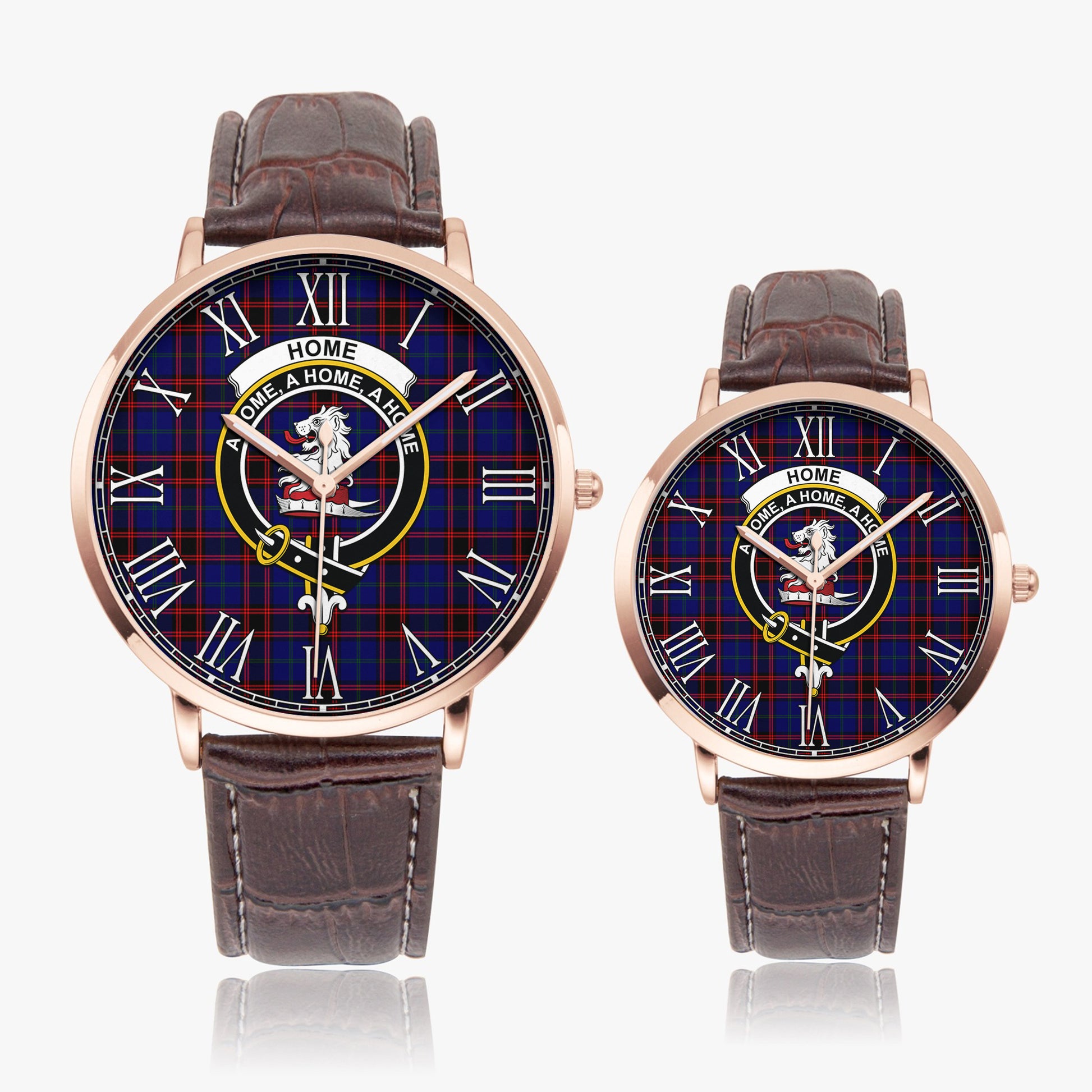 Home Modern Tartan Family Crest Leather Strap Quartz Watch - Tartanvibesclothing