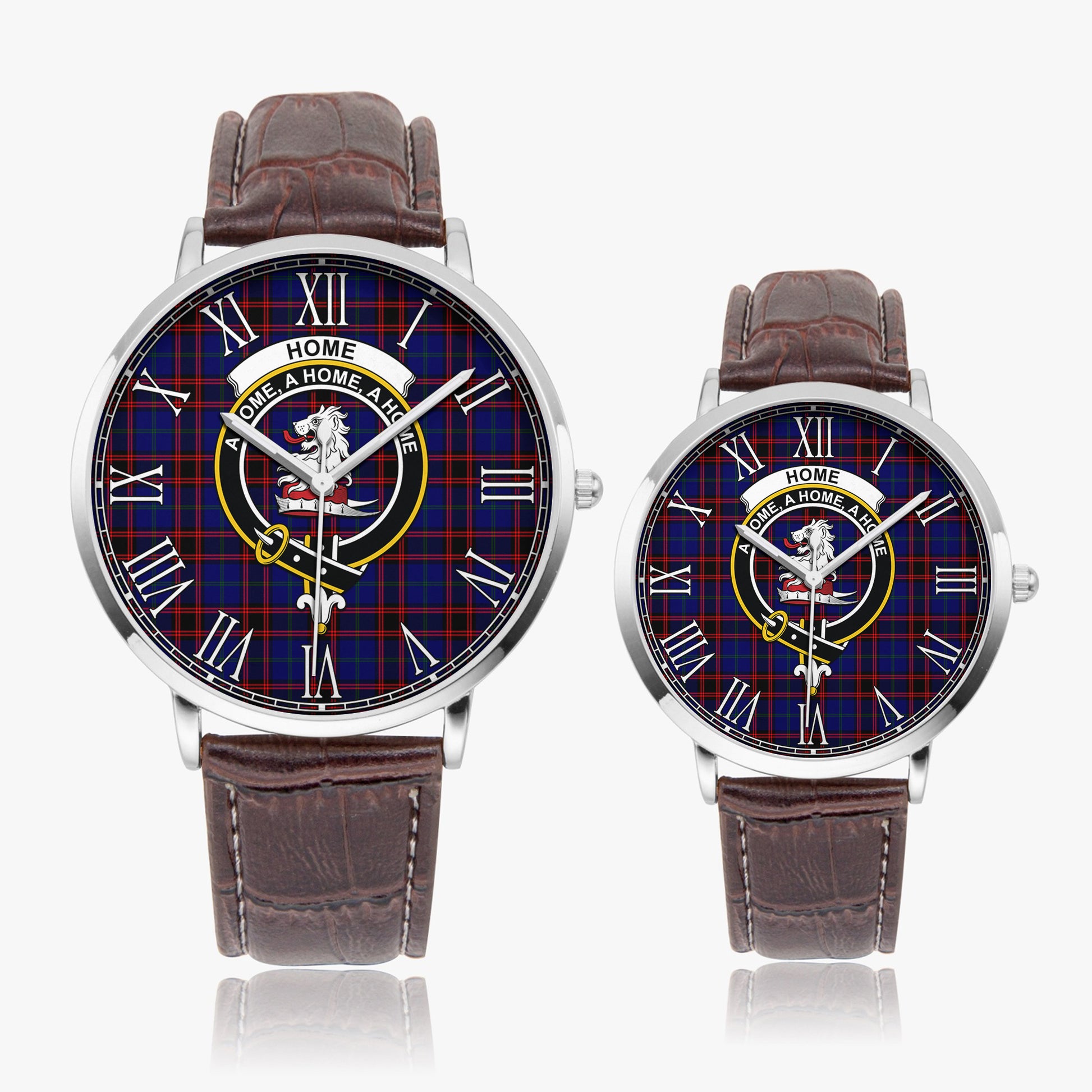 Home Modern Tartan Family Crest Leather Strap Quartz Watch - Tartanvibesclothing