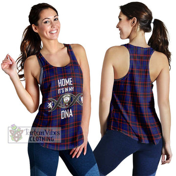 Home Modern Tartan Women's Racerback Tanks with Family Crest DNA In Me Style