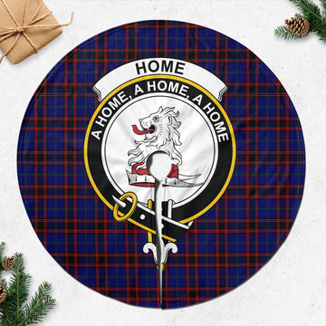 Home Modern Tartan Christmas Tree Skirt with Family Crest