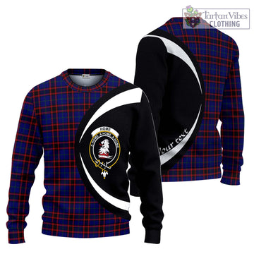 Home Modern Tartan Ugly Sweater with Family Crest Circle Style