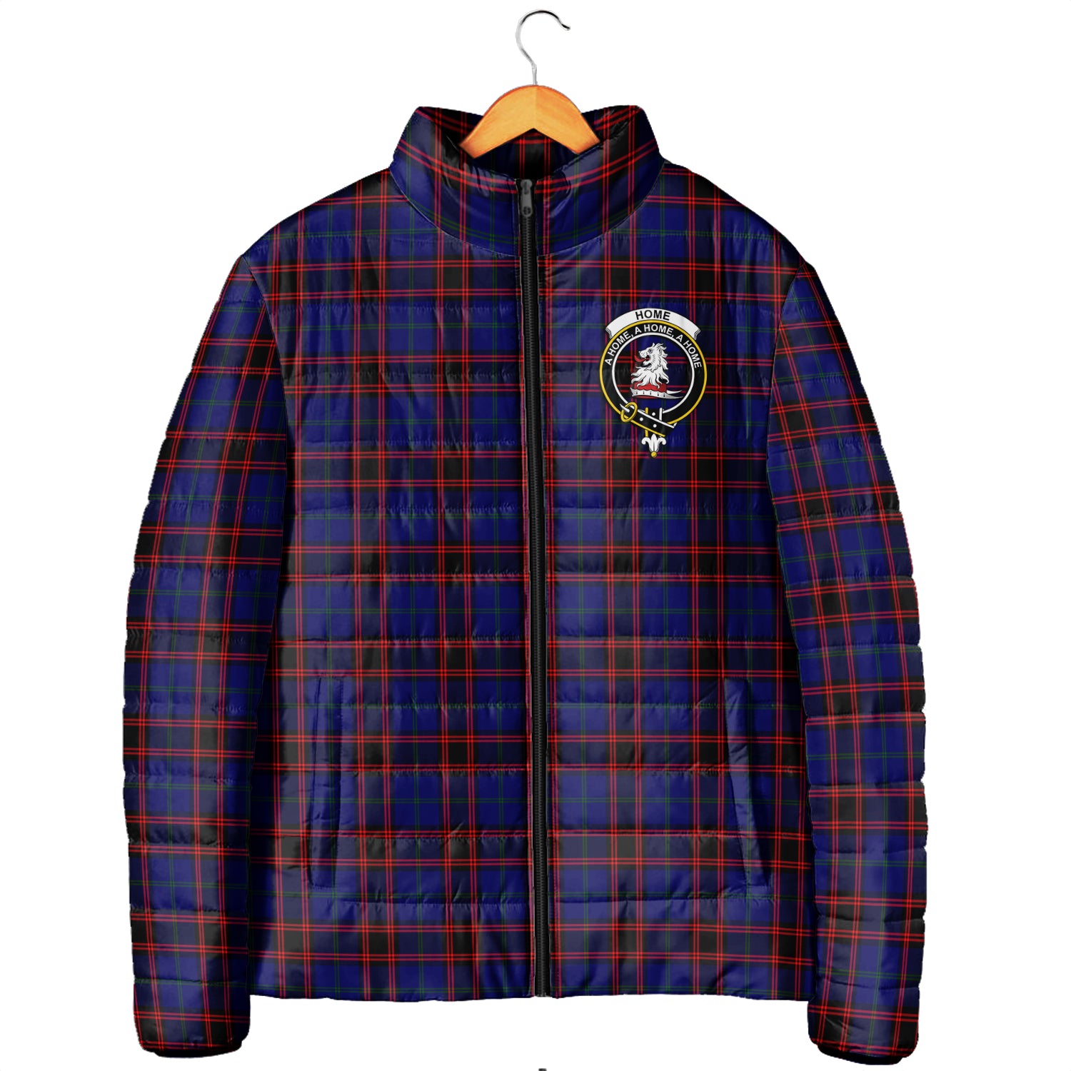 Home Modern Tartan Padded Jacket with Family Crest Men's Padded Jacket - Tartan Vibes Clothing