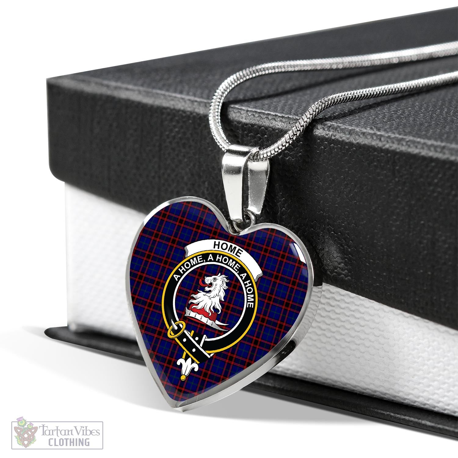 Tartan Vibes Clothing Home Modern Tartan Heart Necklace with Family Crest