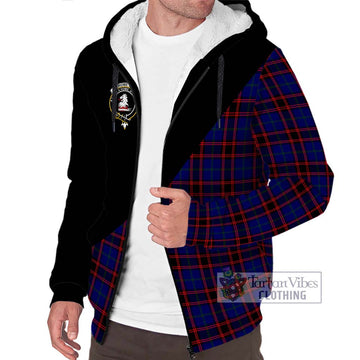 Home Modern Tartan Sherpa Hoodie with Family Crest and Military Logo Style