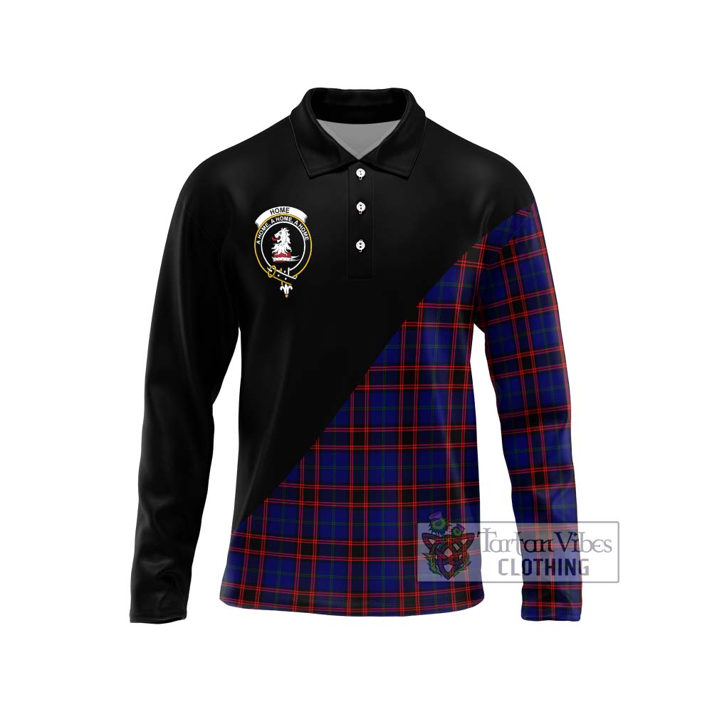 Home Modern Tartan Long Sleeve Polo Shirt with Family Crest and Military Logo Style Unisex - Tartanvibesclothing Shop