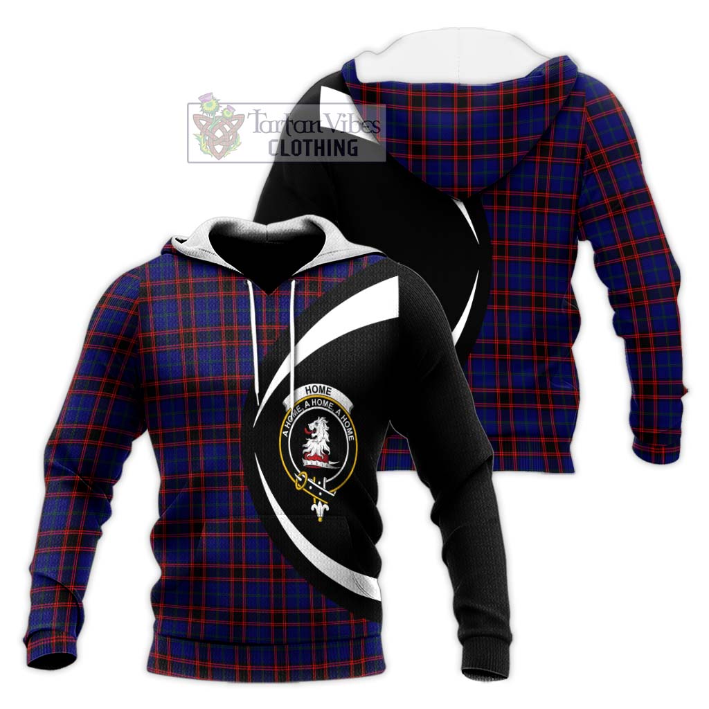 Home Modern Tartan Knitted Hoodie with Family Crest Circle Style Unisex Knitted Pullover Hoodie - Tartan Vibes Clothing