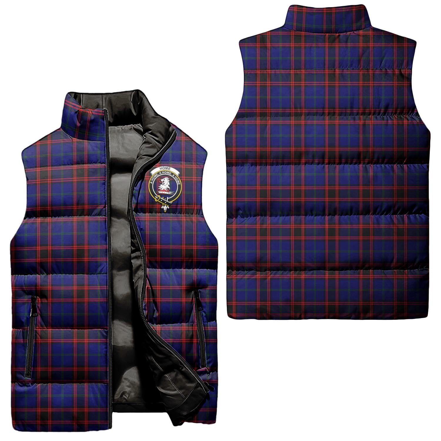 Home Modern Tartan Sleeveless Puffer Jacket with Family Crest Unisex - Tartanvibesclothing