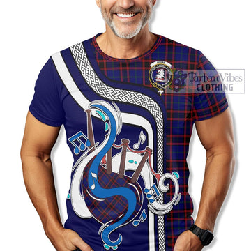 Home Modern Tartan T-Shirt with Epic Bagpipe Style