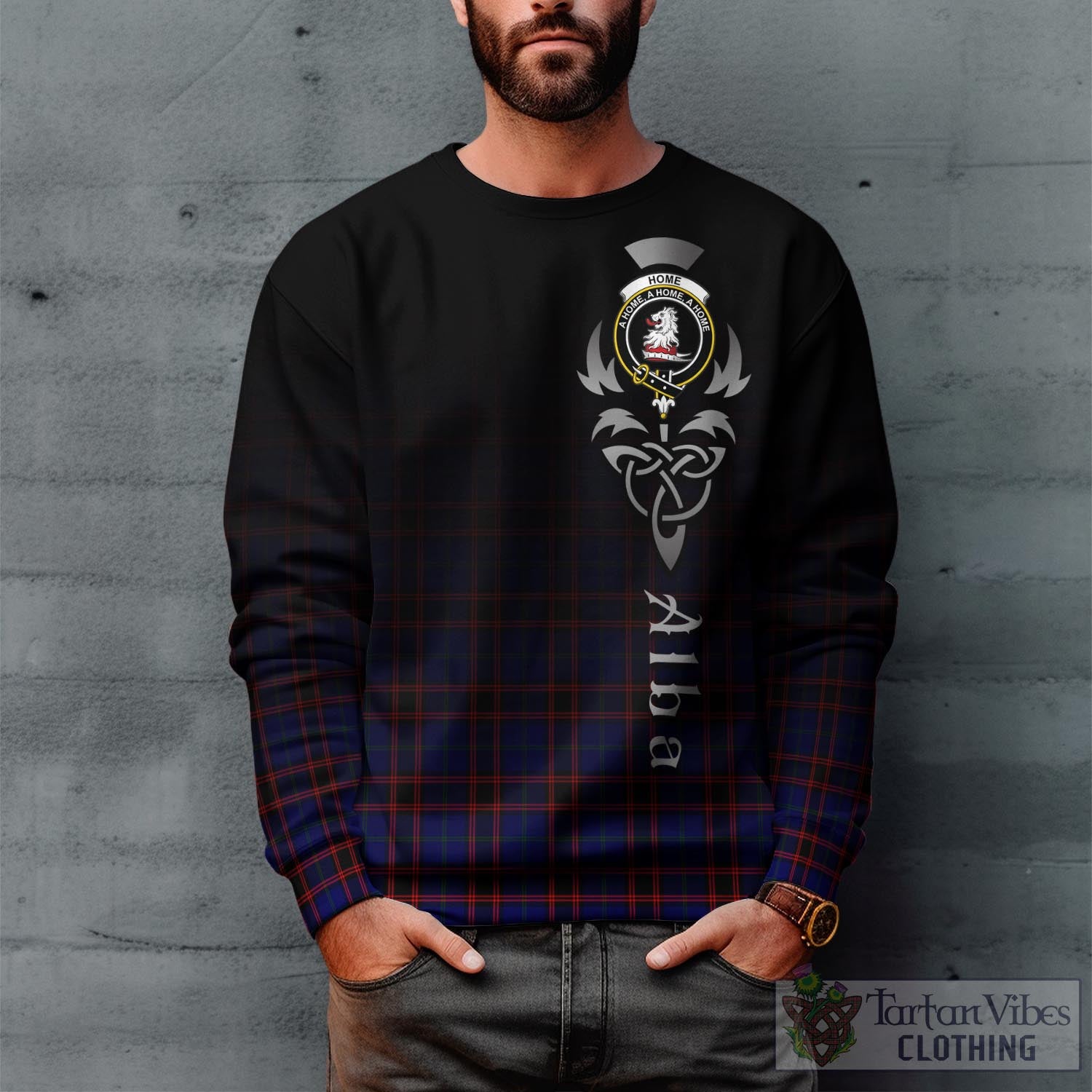 Tartan Vibes Clothing Home Modern Tartan Sweatshirt Featuring Alba Gu Brath Family Crest Celtic Inspired