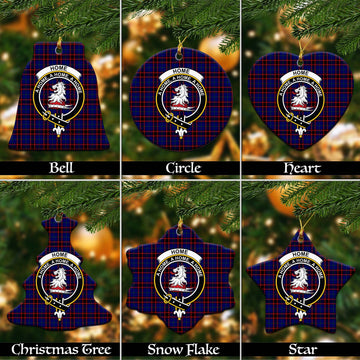 Home Modern Tartan Christmas Ceramic Ornaments with Family Crest