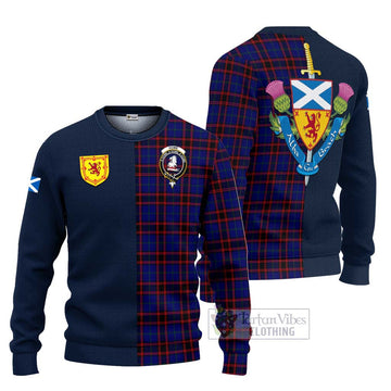 Home Modern Tartan Ugly Sweater with Scottish Lion Royal Arm Half Style