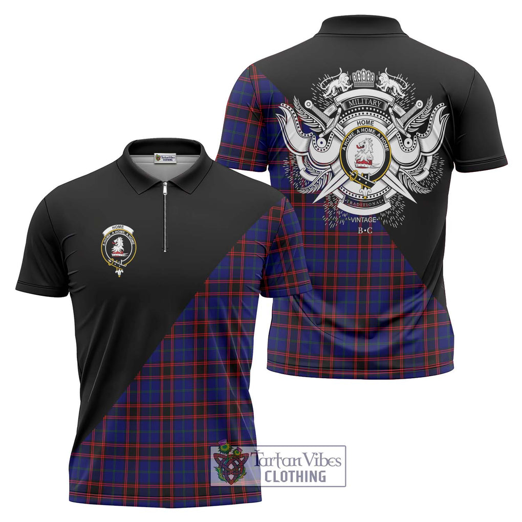 Home Modern Tartan Zipper Polo Shirt with Family Crest and Military Logo Style Unisex - Tartanvibesclothing Shop