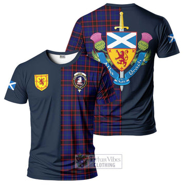 Home Modern Tartan T-Shirt Alba with Scottish Lion Royal Arm Half Style