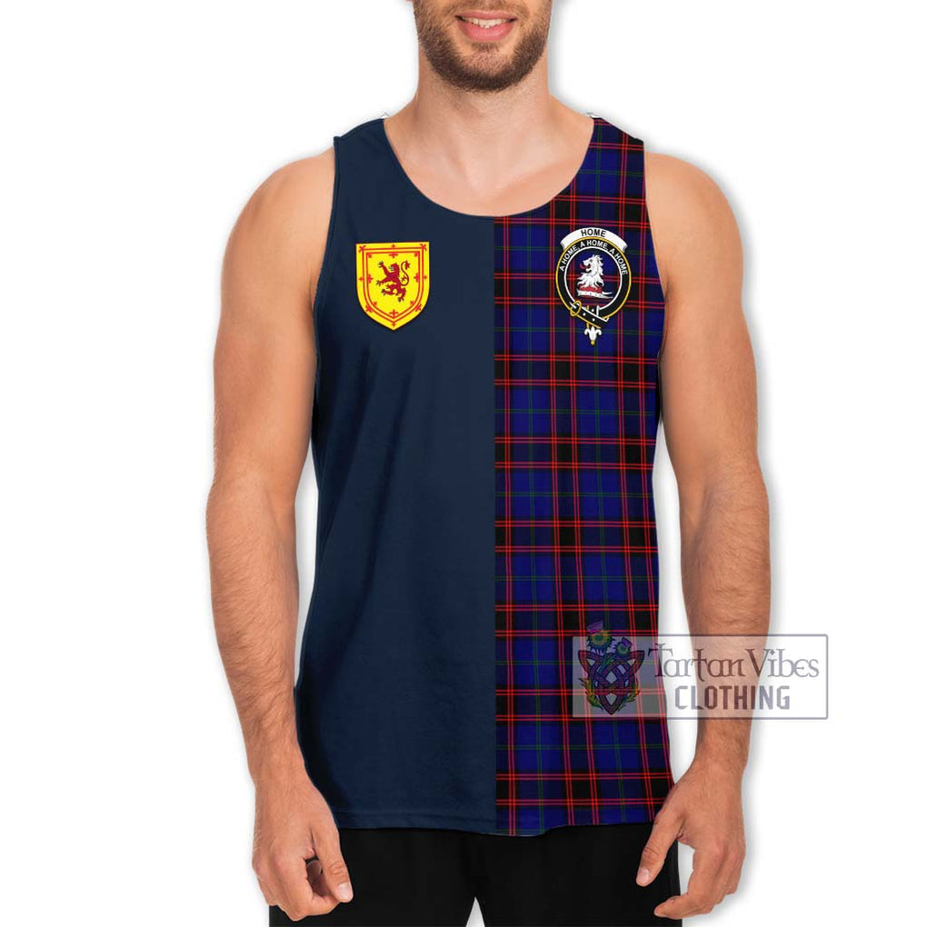 Tartan Vibes Clothing Home Modern Tartan Men's Tank Top with Scottish Lion Royal Arm Half Style