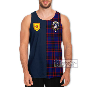 Home Modern Tartan Men's Tank Top Alba with Scottish Lion Royal Arm Half Style