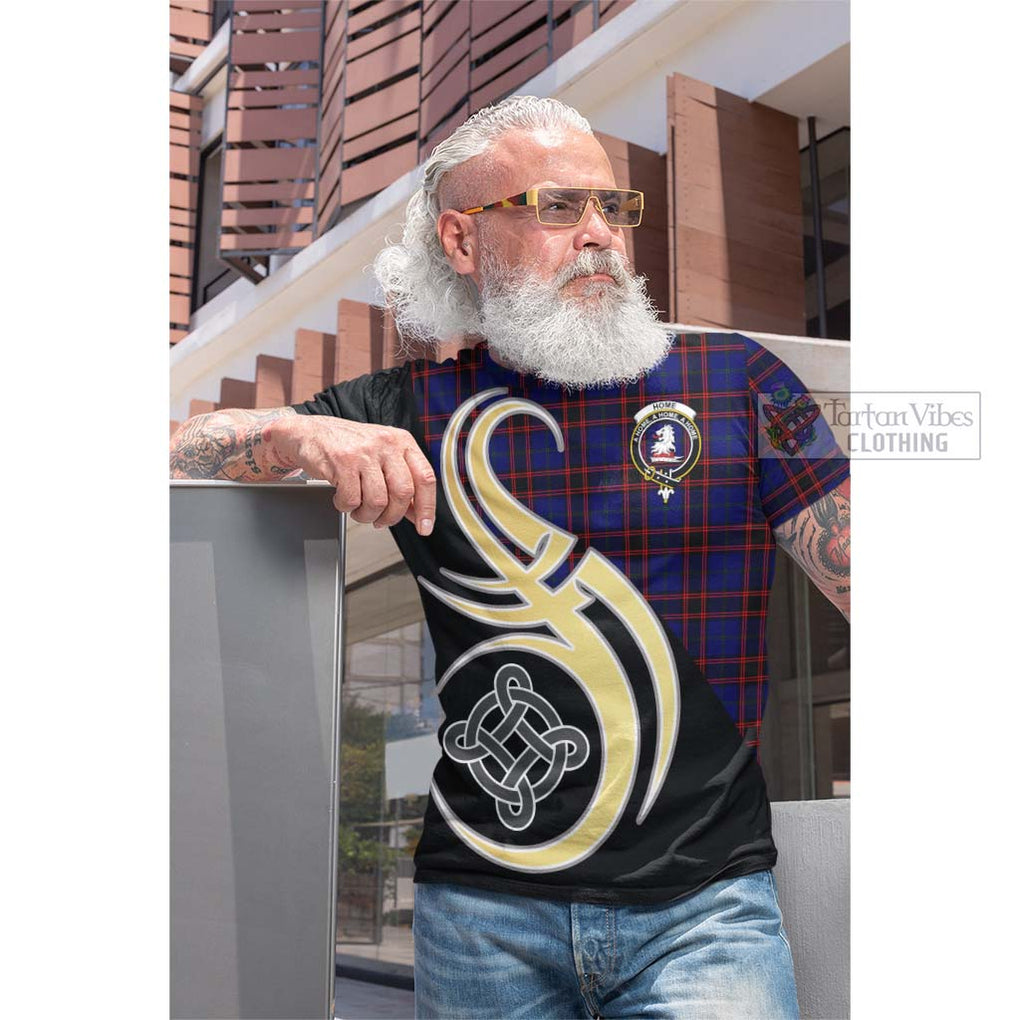 Tartan Vibes Clothing Home Modern Tartan Cotton T-shirt with Family Crest and Celtic Symbol Style