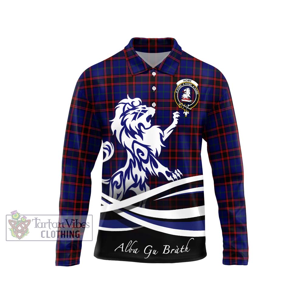 Home Modern Tartan Long Sleeve Polo Shirt with Alba Gu Brath Regal Lion Emblem Unisex - Tartanvibesclothing Shop