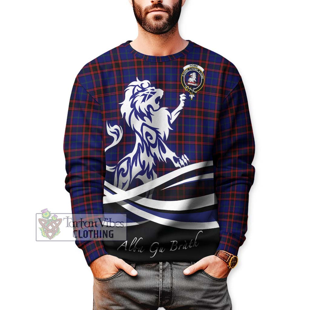 Home Modern Tartan Sweatshirt with Alba Gu Brath Regal Lion Emblem Unisex - Tartanvibesclothing Shop