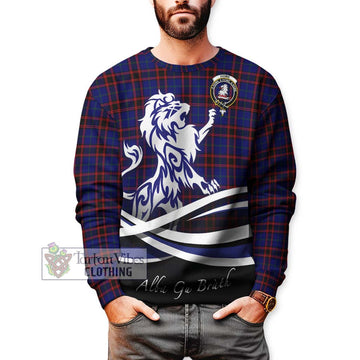 Home Modern Tartan Sweatshirt with Alba Gu Brath Regal Lion Emblem