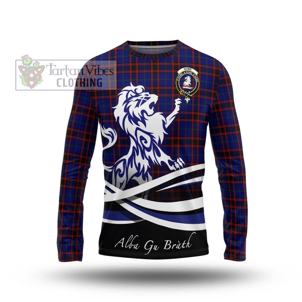 Home Modern Tartan Long Sleeve T-Shirt with Alba Gu Brath Regal Lion Emblem Unisex - Tartanvibesclothing Shop