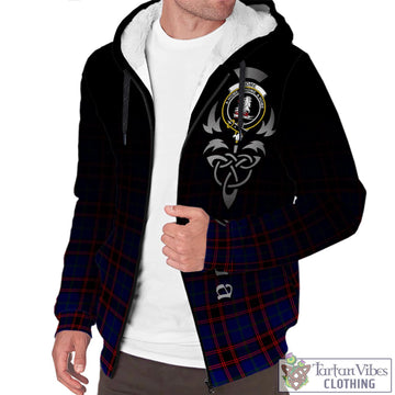 Home Modern Tartan Sherpa Hoodie Featuring Alba Gu Brath Family Crest Celtic Inspired