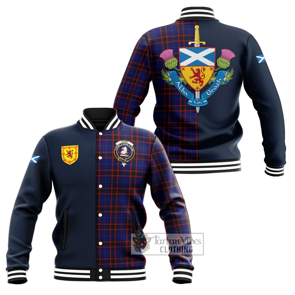 Tartan Vibes Clothing Home Modern Tartan Baseball Jacket with Scottish Lion Royal Arm Half Style