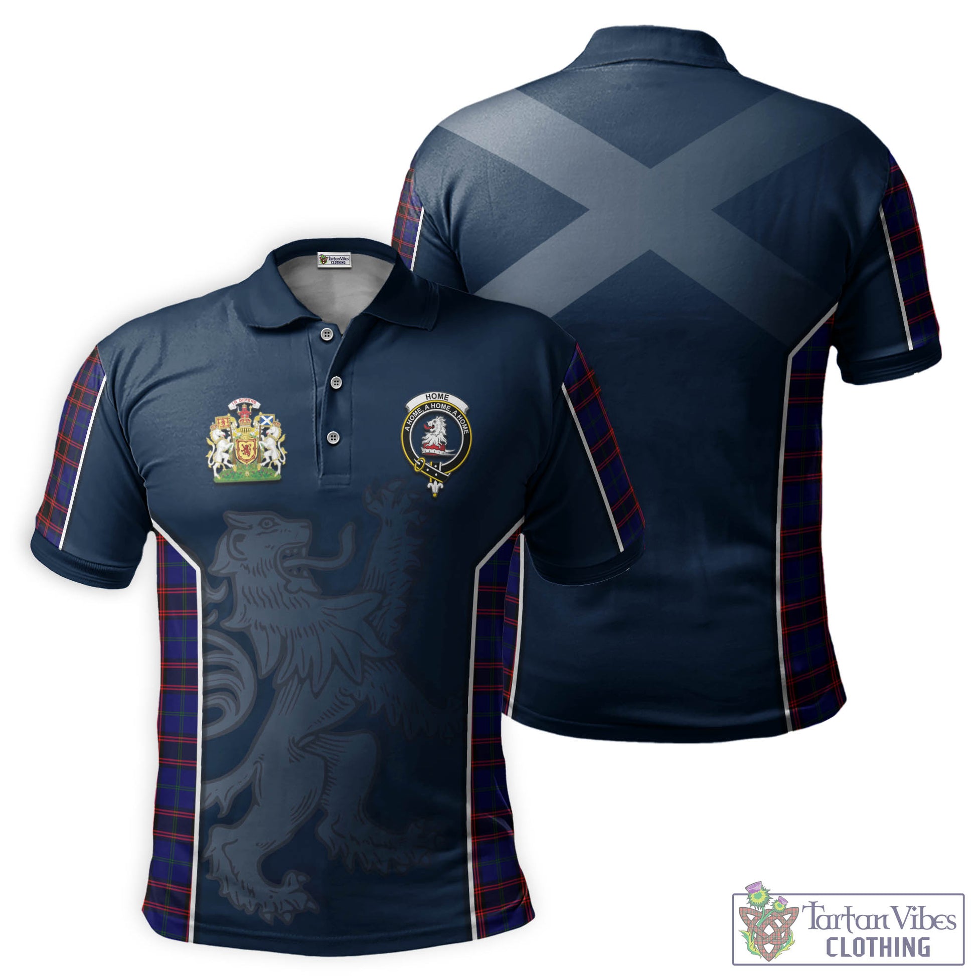 Tartan Vibes Clothing Home Modern Tartan Men's Polo Shirt with Family Crest and Lion Rampant Vibes Sport Style