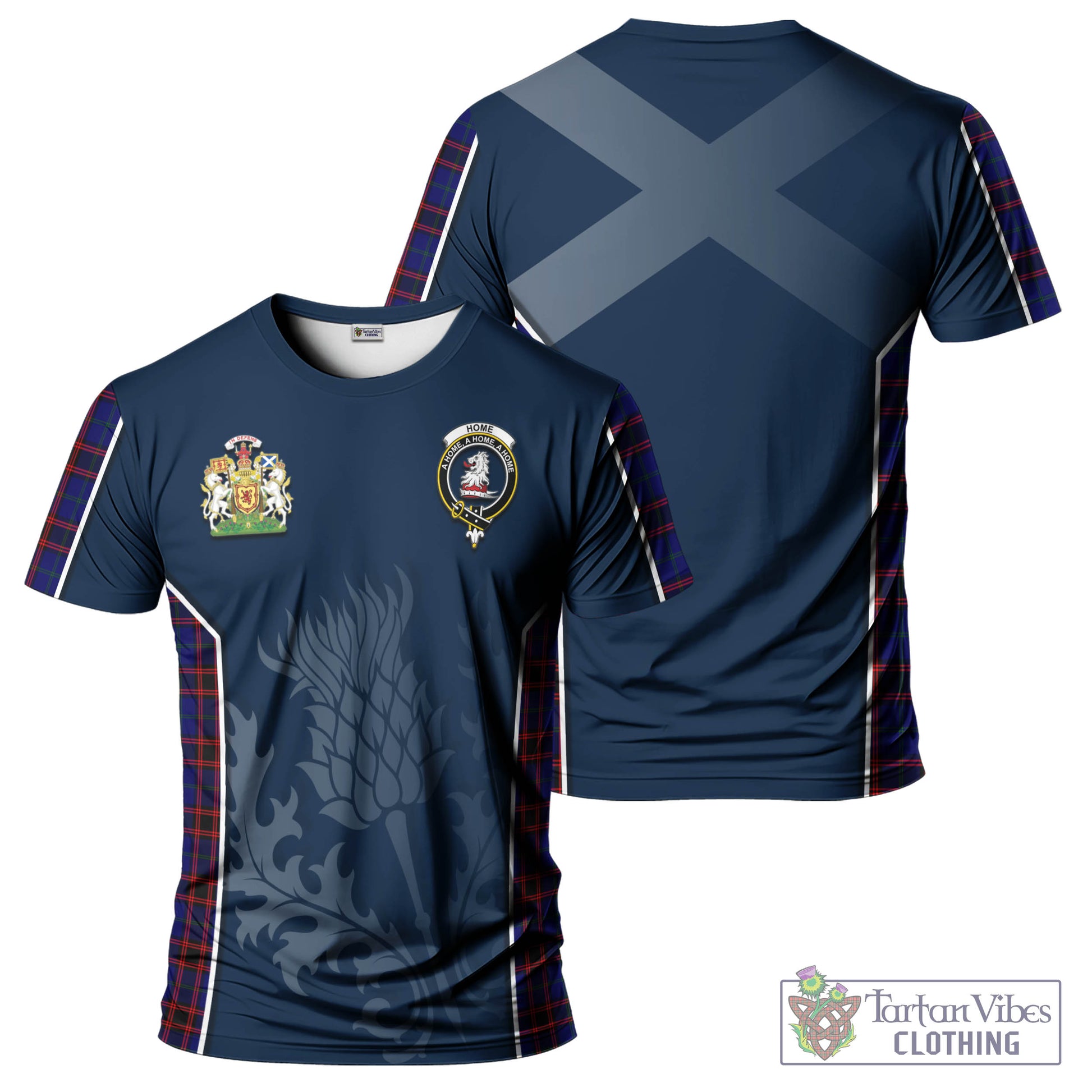 Tartan Vibes Clothing Home Modern Tartan T-Shirt with Family Crest and Scottish Thistle Vibes Sport Style