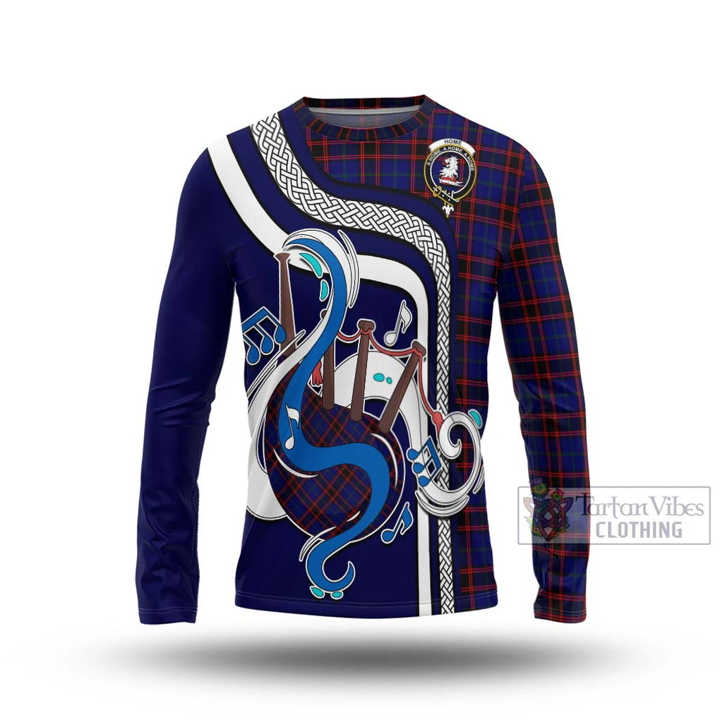 Tartan Vibes Clothing Home Modern Tartan Long Sleeve T-Shirt with Epic Bagpipe Style