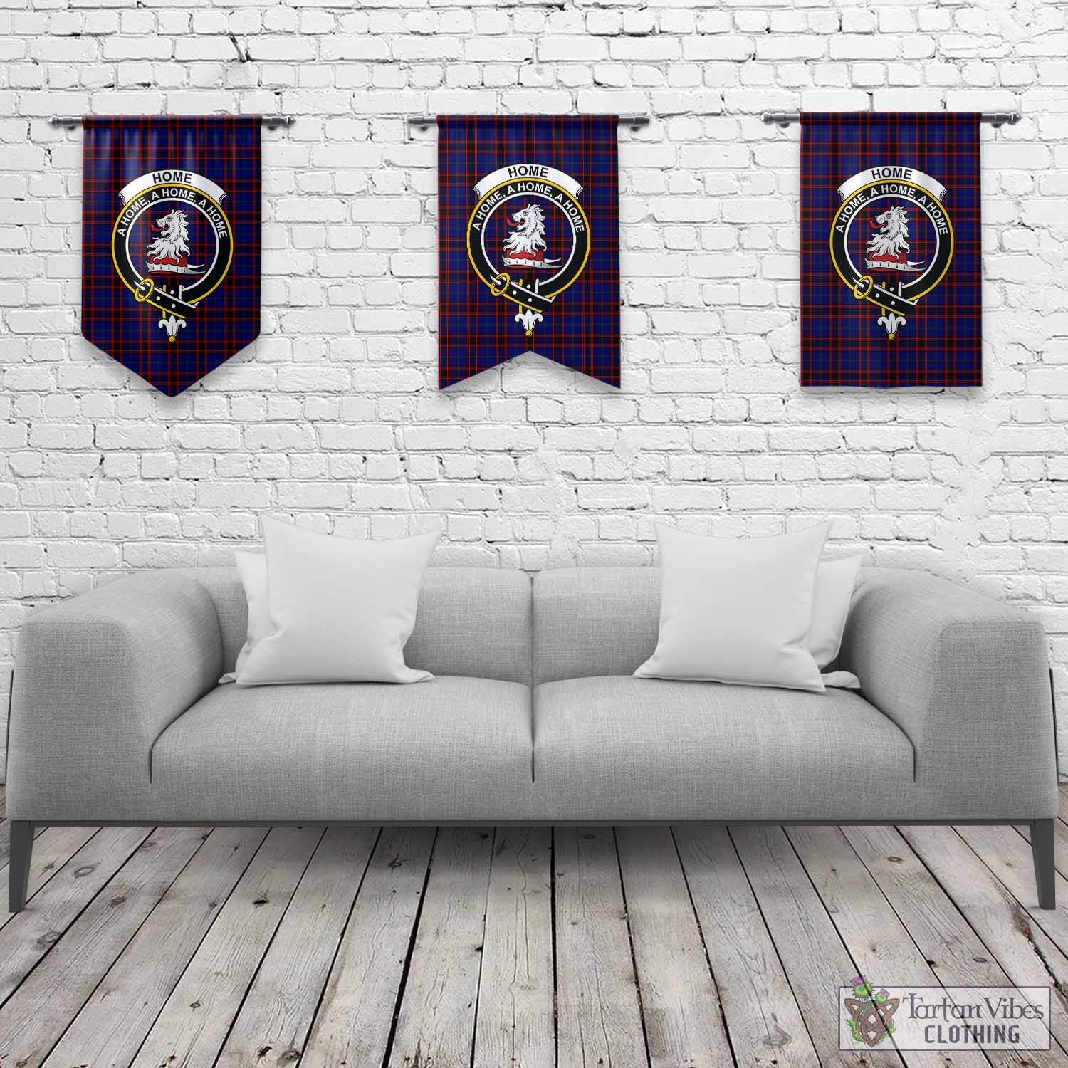 Tartan Vibes Clothing Home Modern Tartan Gonfalon, Tartan Banner with Family Crest