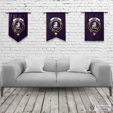 Home Modern Tartan Gonfalon, Tartan Banner with Family Crest