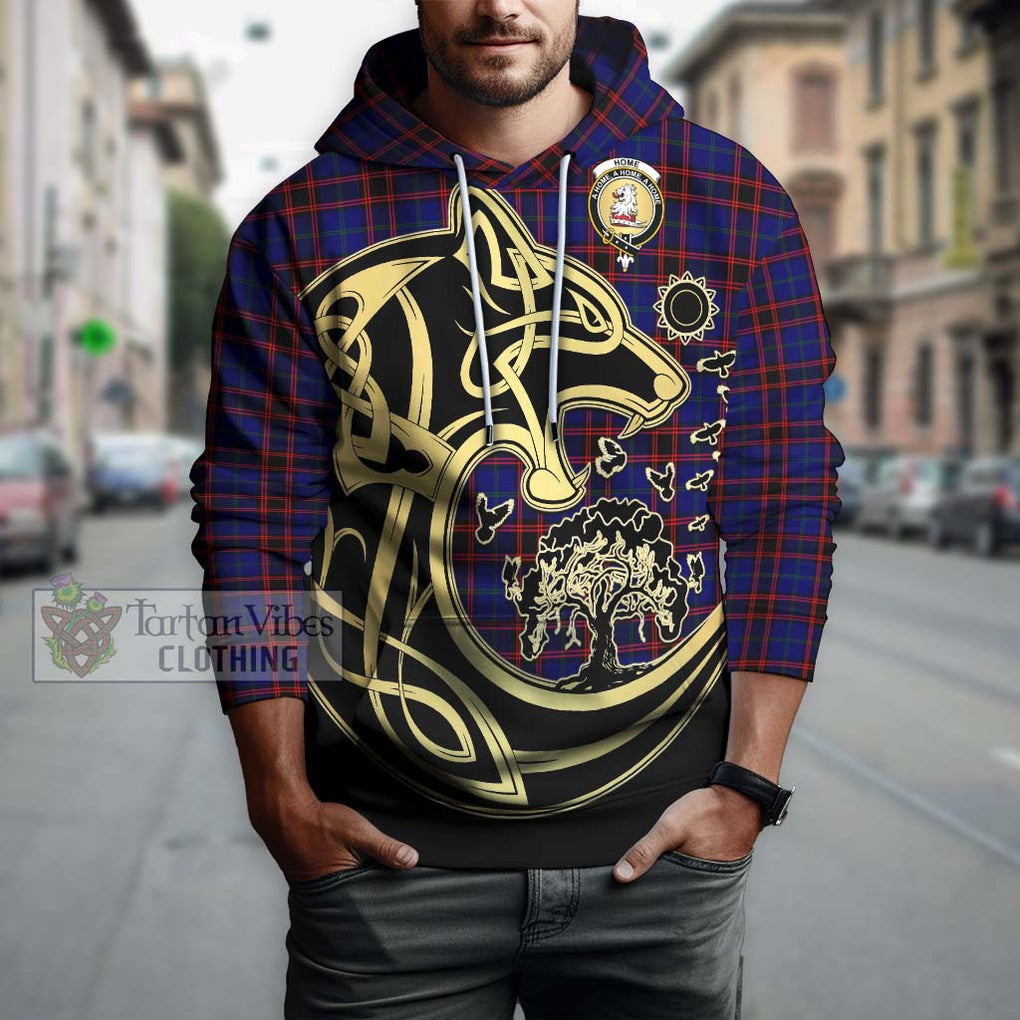 Home Modern Tartan Hoodie with Family Crest Celtic Wolf Style Zip Hoodie - Tartan Vibes Clothing