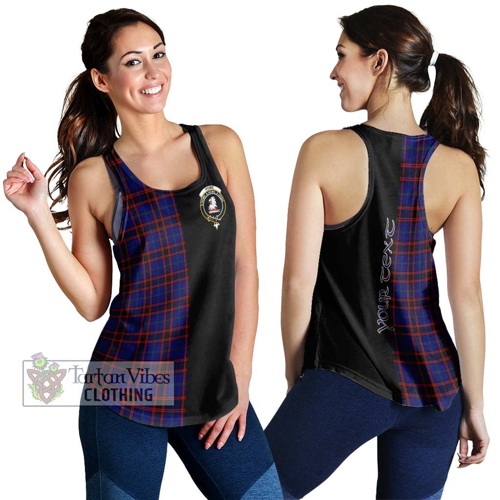 Home Modern Tartan Women's Racerback Tanks with Family Crest and Half Of Me Style 4XL - Tartanvibesclothing Shop