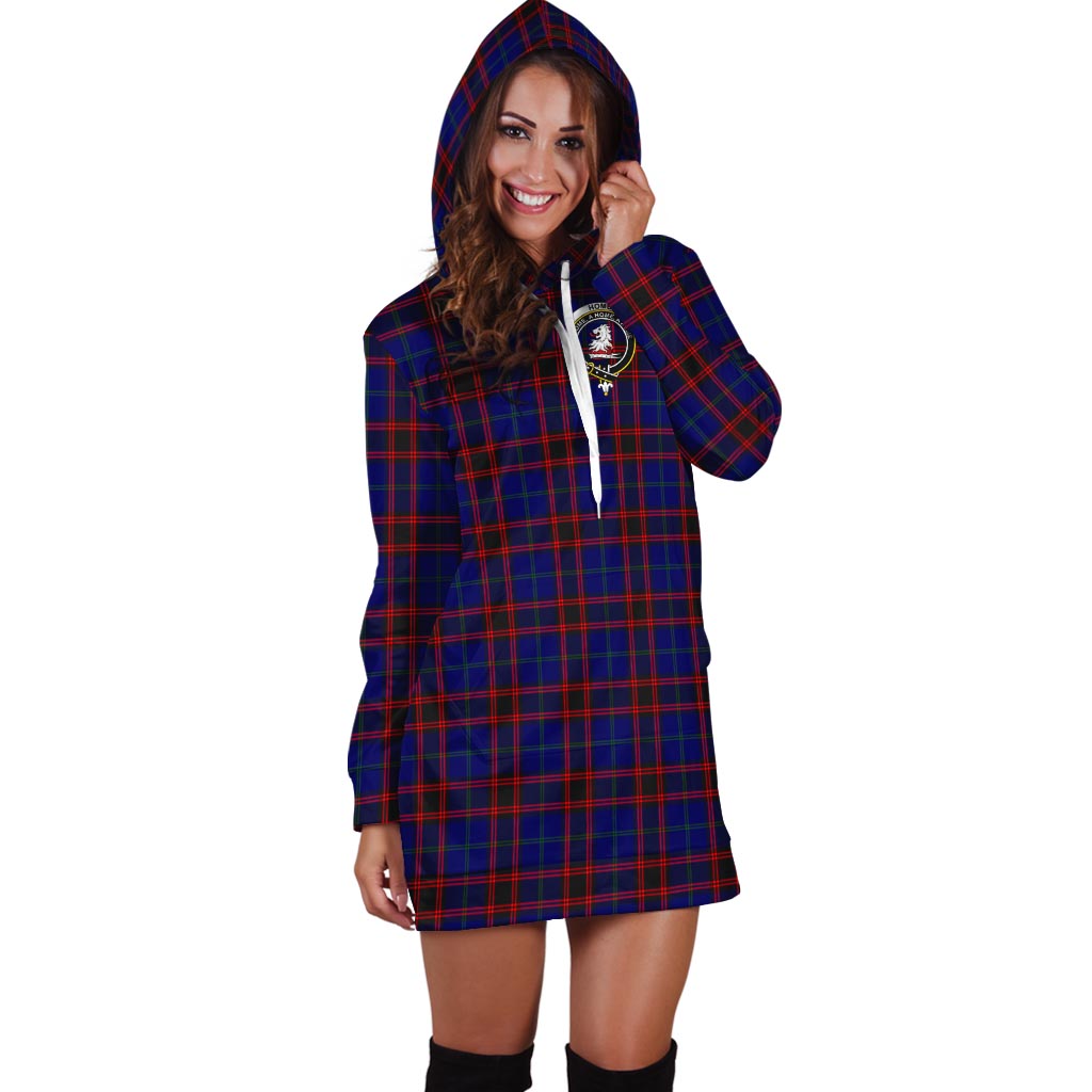 Home Modern Tartan Hoodie Dress with Family Crest - Tartan Vibes Clothing