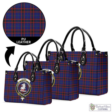 Home Modern Tartan Luxury Leather Handbags with Family Crest