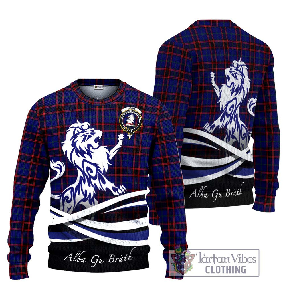 Home Modern Tartan Knitted Sweater with Alba Gu Brath Regal Lion Emblem Unisex - Tartanvibesclothing Shop