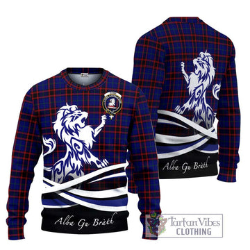 Home Modern Tartan Ugly Sweater with Alba Gu Brath Regal Lion Emblem