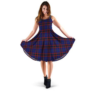 Home Modern Tartan Sleeveless Midi Womens Dress