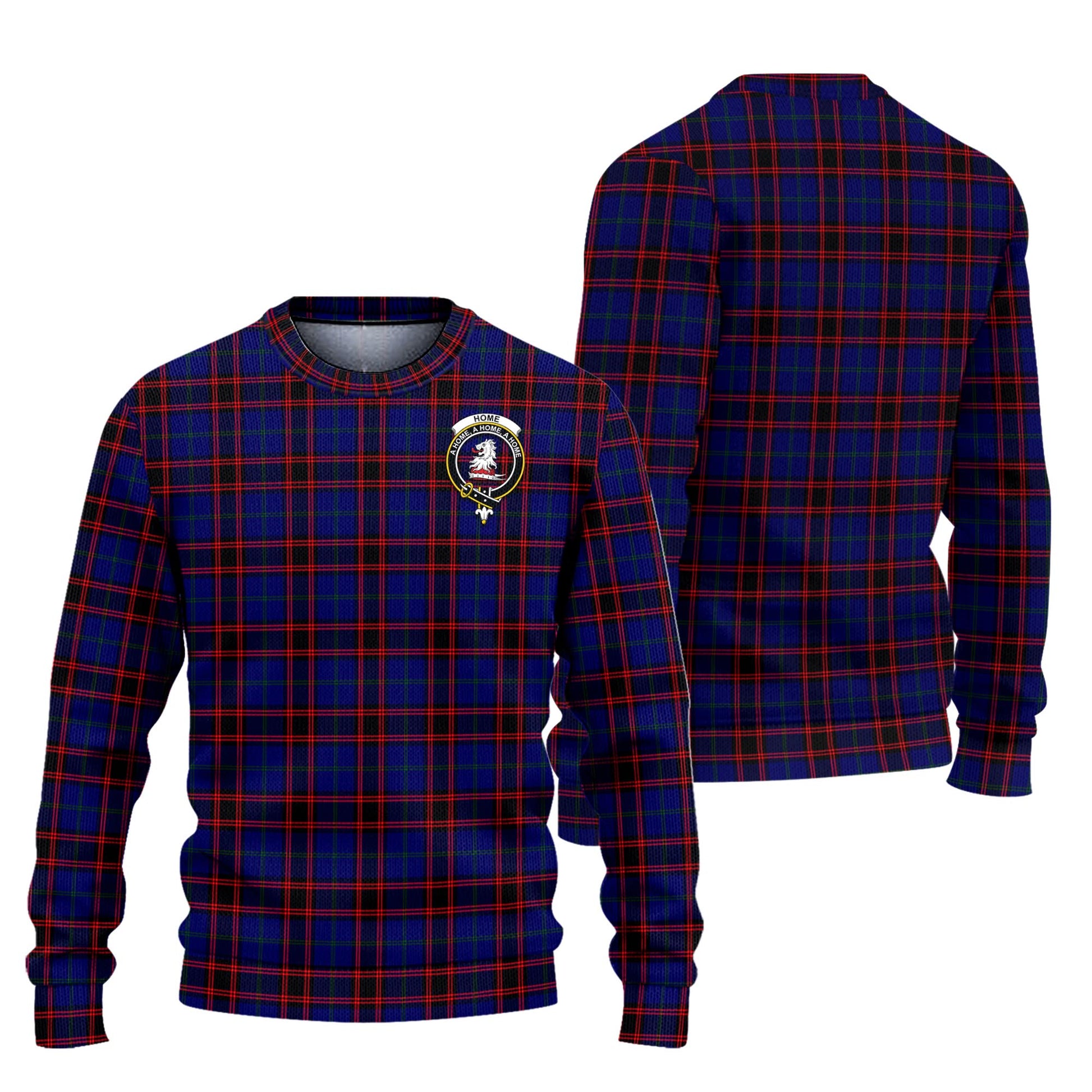 Home Modern Tartan Knitted Sweater with Family Crest Unisex - Tartanvibesclothing