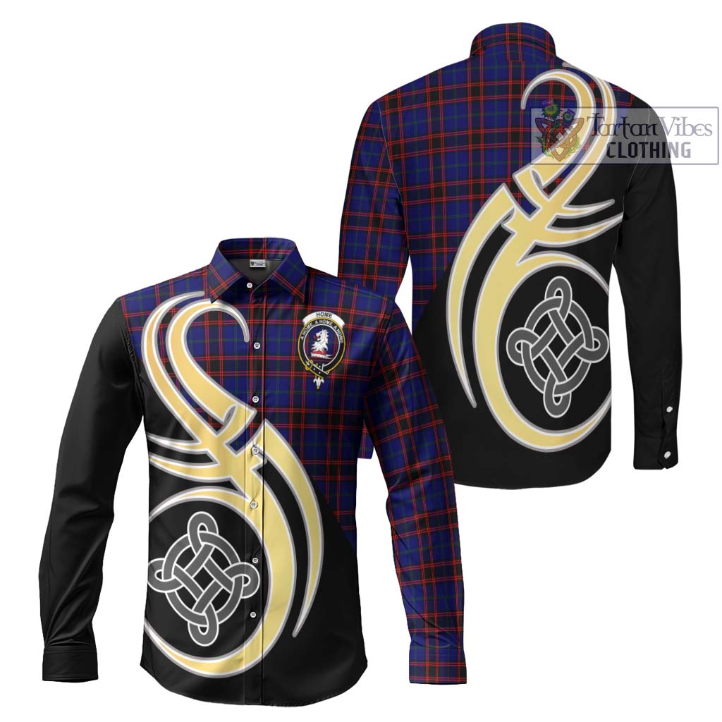 Home Modern Tartan Long Sleeve Button Shirt with Family Crest and Celtic Symbol Style Men's Shirt S - Tartan Vibes Clothing