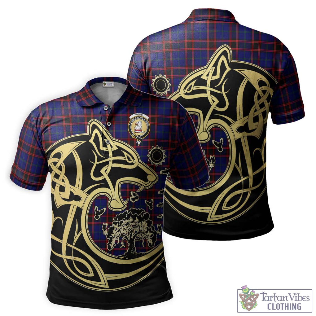 Home Modern Tartan Polo Shirt with Family Crest Celtic Wolf Style Kid - Tartanvibesclothing Shop