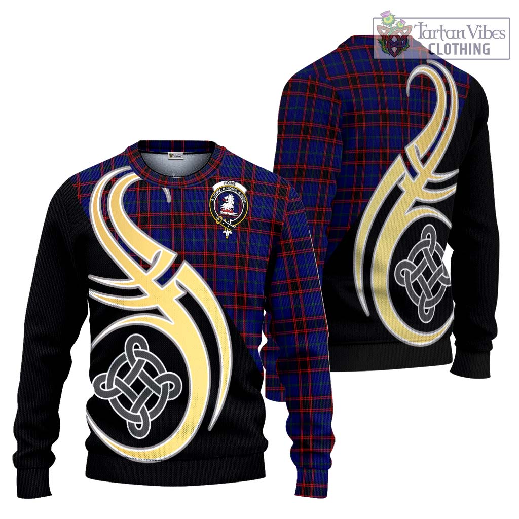 Home Modern Tartan Knitted Sweater with Family Crest and Celtic Symbol Style Unisex - Tartan Vibes Clothing