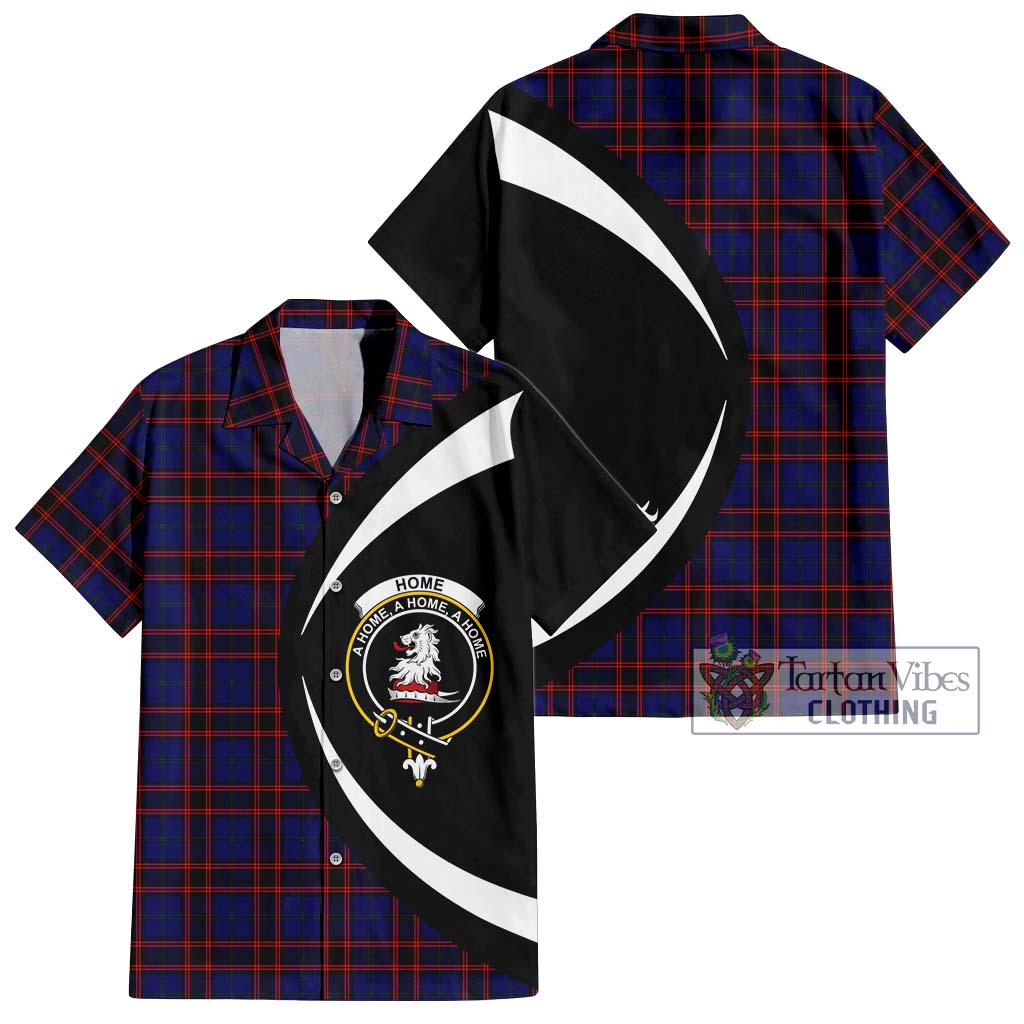 Home Modern Tartan Short Sleeve Button Up with Family Crest Circle Style Kid - Tartan Vibes Clothing