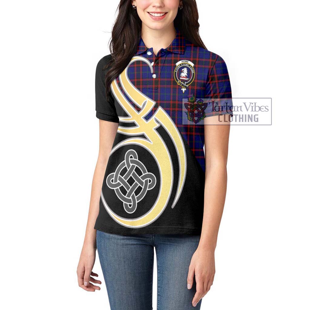 Home Modern Tartan Women's Polo Shirt with Family Crest and Celtic Symbol Style Women - Tartan Vibes Clothing