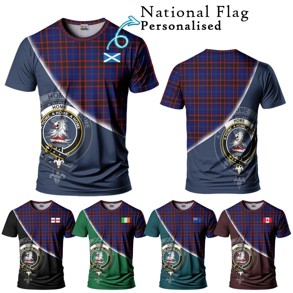 Home Modern Tartan T-Shirt with Personalised National Flag and Family Crest Half Style Kid's Shirt - Tartanvibesclothing Shop