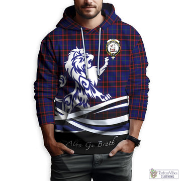 Home Modern Tartan Hoodie with Alba Gu Brath Regal Lion Emblem